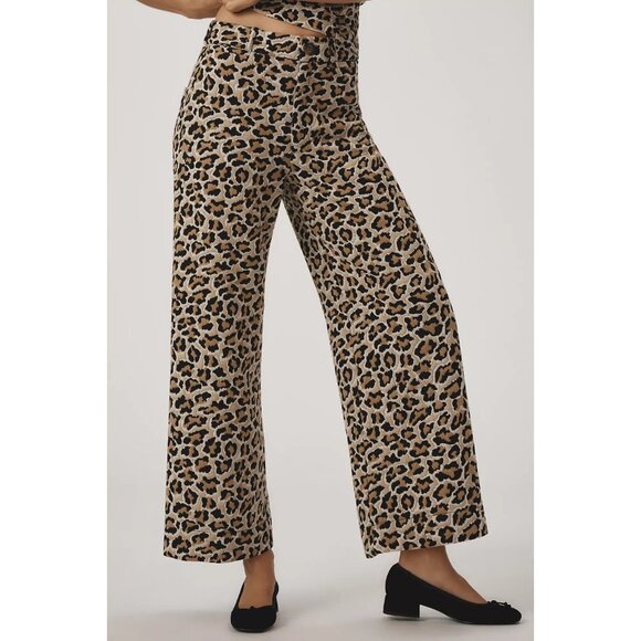 The Ettie High-Rise Crop Wide-Leg Pants by Maeve: Knit Edition Animal Print 20W - Picture 2 of 4